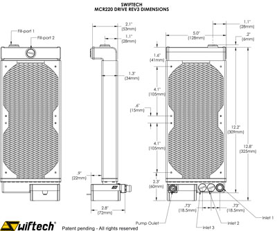 MCR220 Drive dimensions - click to enlarge