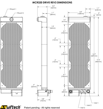 MCR320 Drive dimensions - click to enlarge